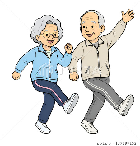 おじいさんとおばあさん（ウォーキング） 137697152