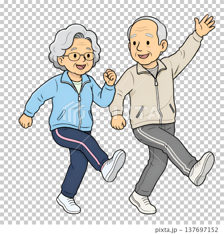 おじいさんとおばあさん（ウォーキング） 137697152