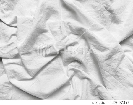 soft white wrinkled cotton fabric texture with natural folds for minimalist web design, clean branding background, print media layout, textile mockup, and modern abstract visual composition soft white wrinkled cotton fabric texture with natural folds for minimalist web design, clean branding background, print media layout, textile mockup, and modern abstract visual composition 137697358
