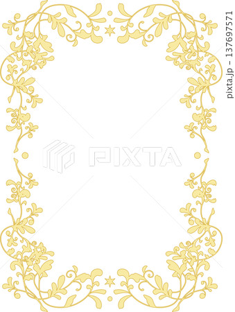 植物をモチーフにしたフレーム（A4判型） 137697571