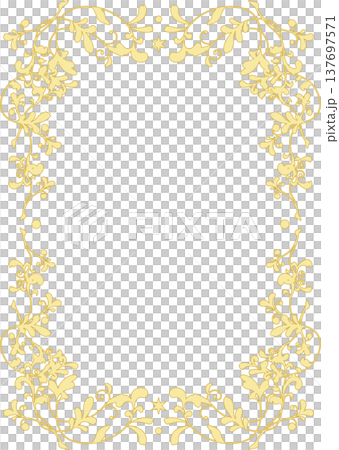 植物をモチーフにしたフレーム（A4判型） 137697571