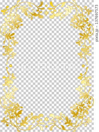 以金色漸層植物圖案為特色的相框（A4 尺寸）。 137697573