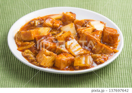 厚揚げの白菜マーボー 137697642