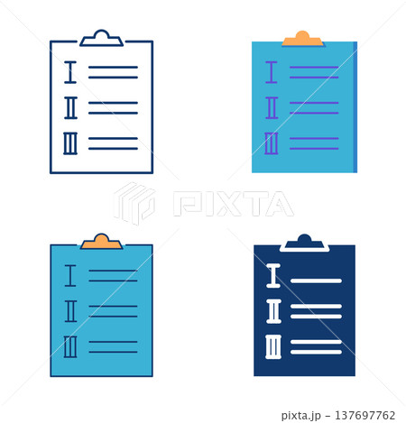 Clipboard with list icon set Clipboard with list icon set 137697762