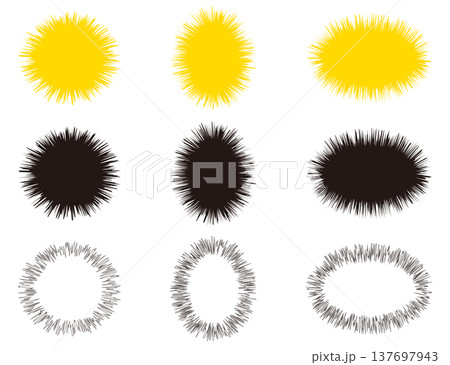 漫画の集中線フレームセット 137697943