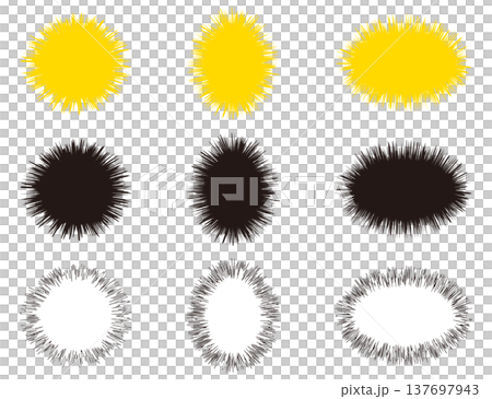 漫画の集中線フレームセット 137697943