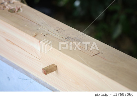 建築中の日本家屋 137698066