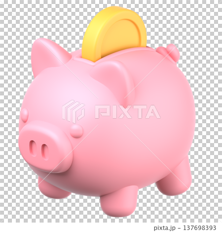 3Dの豚の貯金箱アイコン 137698393