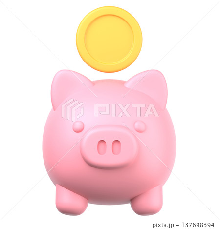 3Dの豚の貯金箱アイコン 137698394