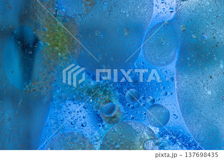 Deep blue abstract liquid background with soft ethereal oil and water mix 137698435