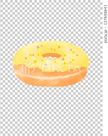 Watercolor-style illustration of a lemon donut Watercolor-style illustration of a lemon donut 137698641
