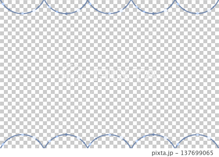 薄い青色のドットと半円の連続したフレーム 137699065