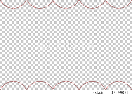 一圈由連續的粉紅色圓點和半圓組成的邊框 137699071