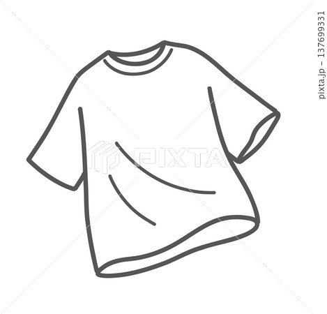 シンプルな半袖Tシャツ（白）のイラスト 137699331