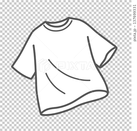 シンプルな半袖Tシャツ（白）のイラスト 137699331