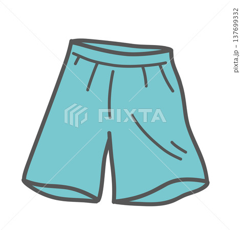 シンプルなハーフパンツ（緑）のイラスト 137699332