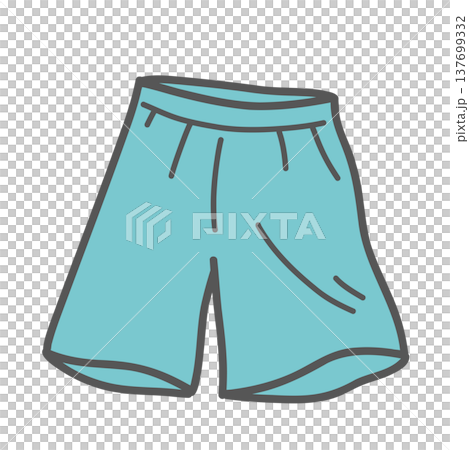 簡單的綠色短褲示意圖 簡單的綠色短褲示意圖 137699332