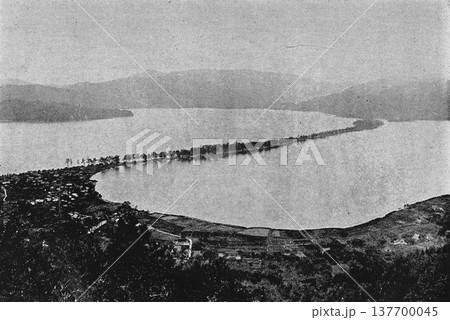 古写真　1894年　京都府宮津市　傘松公園から望む天橋立 137700045