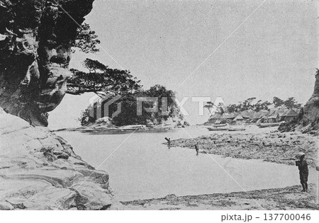古写真　1894年　淡路島の漁村 137700046