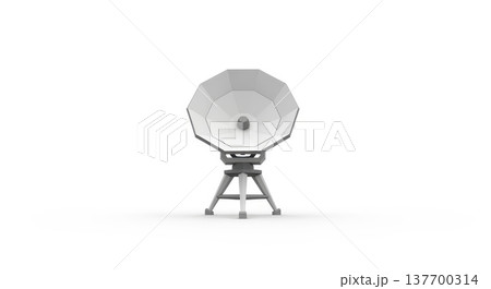 Minimalist satellite dish against white background Minimalist satellite dish against white background 137700314