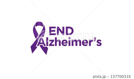 End alzheimer's awareness campaign: purple ribbon symbol of hope and support End alzheimer's awareness campaign: purple ribbon symbol of hope and support 137700318