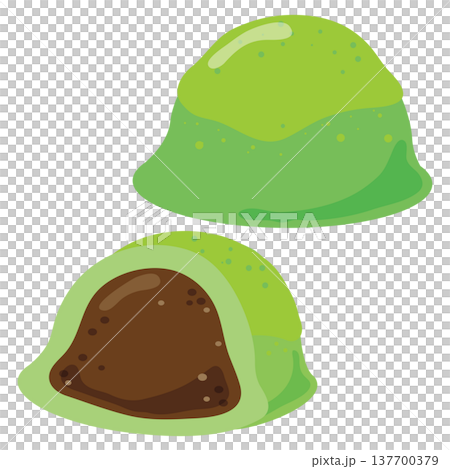 日本傳統點心「鶯餅」（附橫斷面圖） 137700379