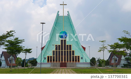 Exterior View Of Pastoral Center Of Dalat Diocese In Dalat City, Vietnam. 137700381
