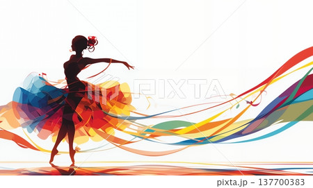 ダンサーのシルエット ダンサーのシルエット 137700383