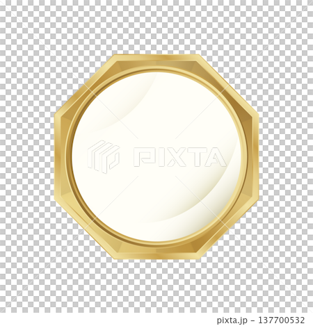 Luxury gold badge frame (octagonal label template) Luxury gold badge frame (octagonal label template) 137700532