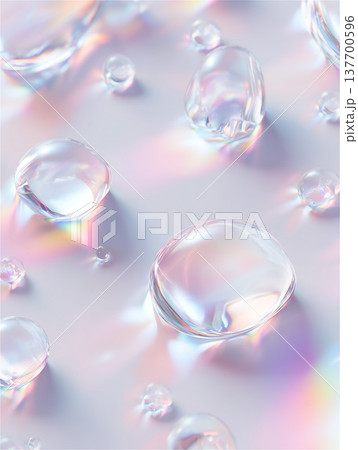 虹の反射が美しい透明の石背景 虹の反射が美しい透明の石背景 137700596