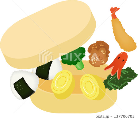 中身が飛び出すお弁当 137700703