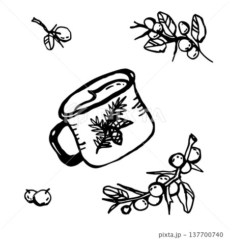 Metal camping mug with tea Metal camping mug with tea 137700740