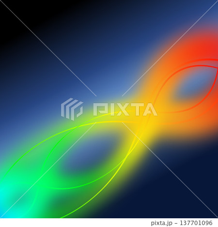 Modern digital background with vibrant neon curves. Abstract light trail effect for creative projects 137701096