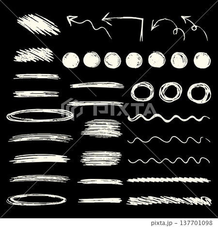 Hand Drawn Doodle Highlight Elements Set 137701098