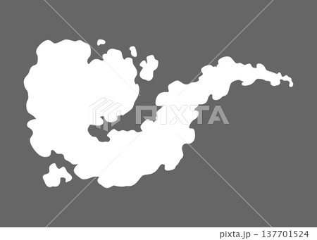 Smoke cloud icon. Vector special effect of puff or steam cloud. Fire blast, smog or fume. Dust or vapor template. Cartoon design white element of comic book 137701524