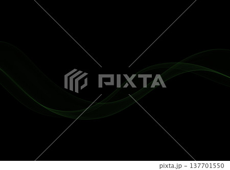 Abstract dark green wavy line of thin vector outlines on deep black background for technological design. Eps 10 Abstract dark green wavy line of thin vector outlines on deep black background for technological design. Eps 10 137701550