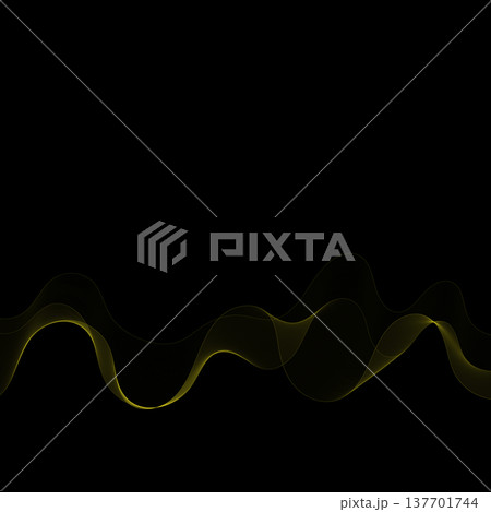 Exquisite gold veil of the finest vector lines on a deep dark background for premium branding. Eps 10 137701744