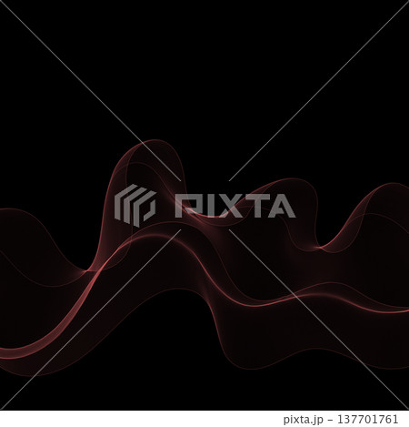 Abstract red wavy line of thin mesh outlines on black background for stylish cover and banner design. Eps 10 137701761