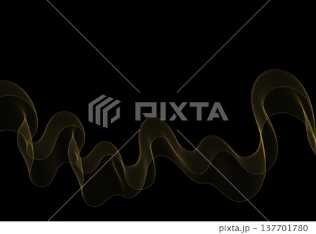 Golden abstract linear wave on black background for luxury premium design and festive holiday banners. Eps 10 137701780