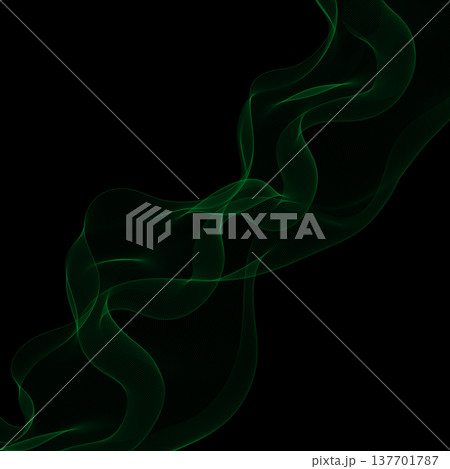 Elegant green smoke curve in high-tech style for presentations. Eps 10 137701787