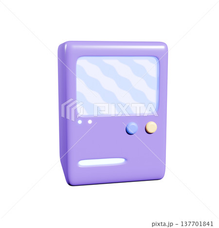 90sな3dのレトロなモニター風ガジェット 透過 90sな3dのレトロなモニター風ガジェット 透過 137701841