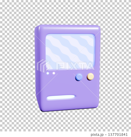 90sな3dのレトロなモニター風ガジェット 透過 90sな3dのレトロなモニター風ガジェット 透過 137701841