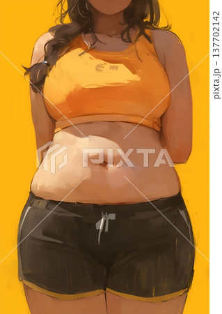 ダイエットをする女性 ダイエットをする女性 137702142