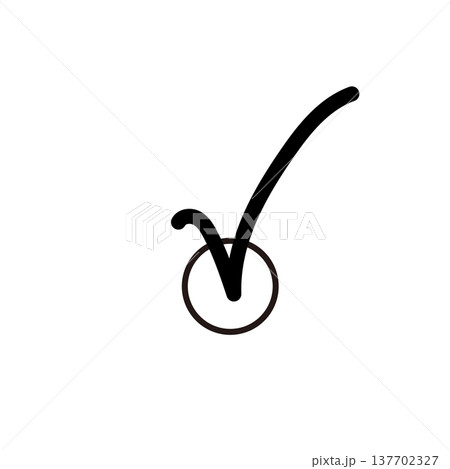 シンプルなチェックマークアイコンセット　確認・OK・承認マーク 137702327