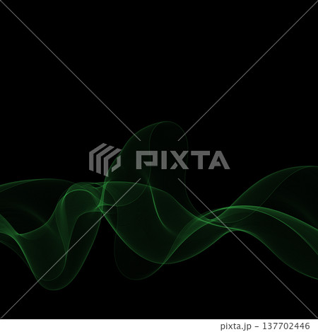 Magical green abstraction in the form of a wave for web design and IT banners. Eps 10 137702446
