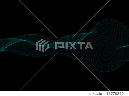 Sophisticated graphics with turquoise wavy elements for presentations and banners. Eps 10 137702494
