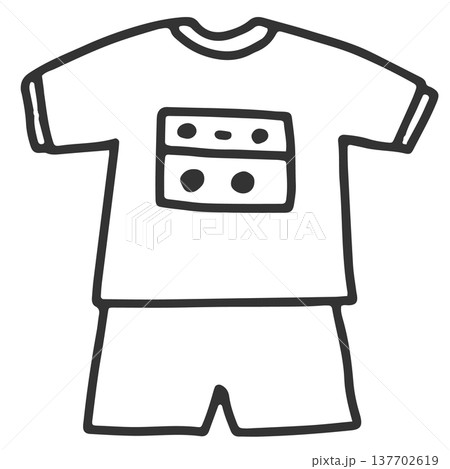 ゼッケンのついた体操服 137702619