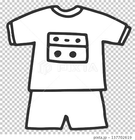 ゼッケンのついた体操服 137702619