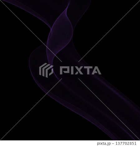 Elegant purple smoky flow of thin curved lines on black background for premium projects. Eps 10 Elegant purple smoky flow of thin curved lines on black background for premium projects. Eps 10 137702851