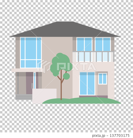 一軒家の住宅イラスト 一軒家の住宅イラスト 137703175